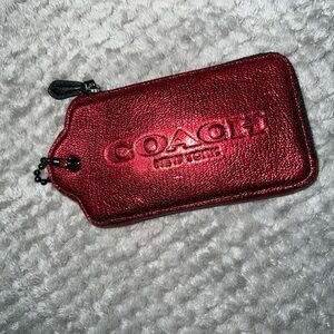 Coach Metallic Red Leather Hangtag Wallet